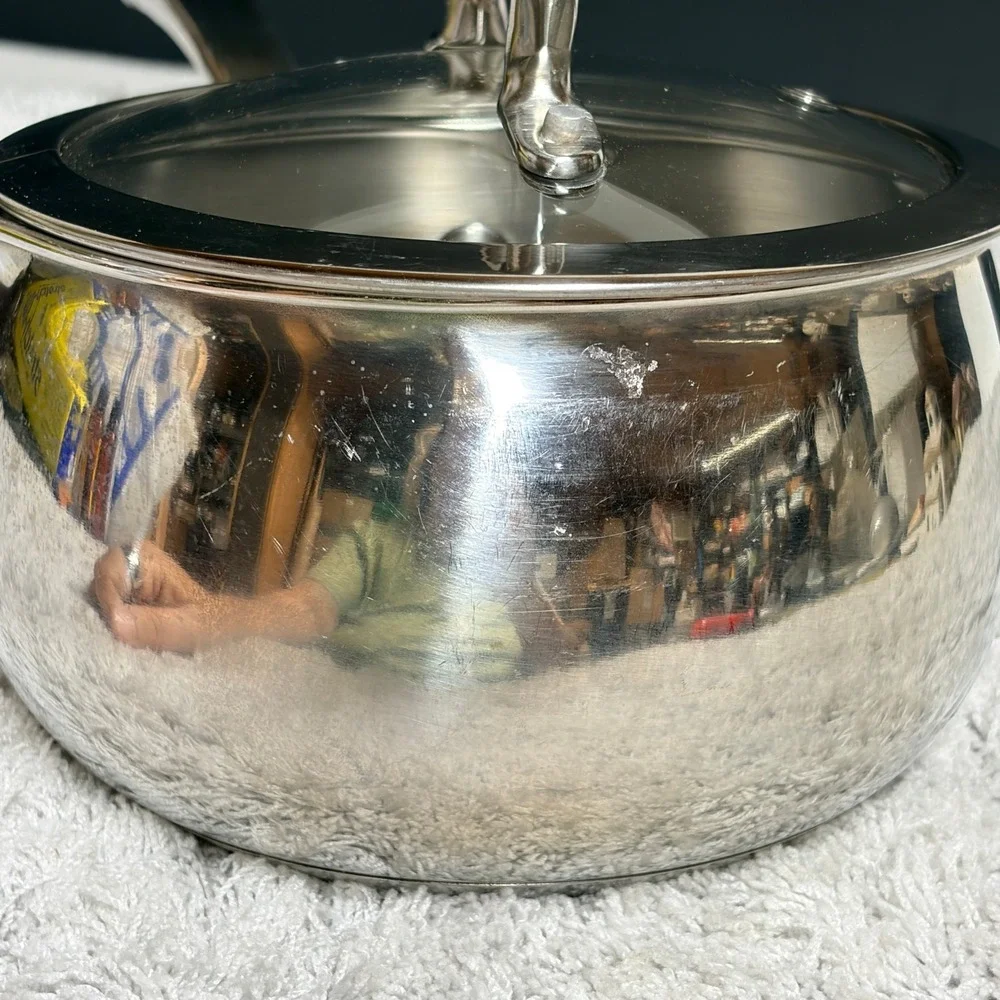 Biltmore For Your Home Stainless Steel 1.5 Qt Saucepan Vented Glass Lid 5.5in
